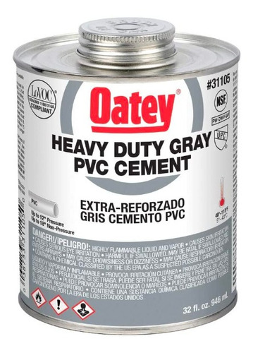 Adhesivo Oatey 473 Gris Heavy Duty Pvc Gray