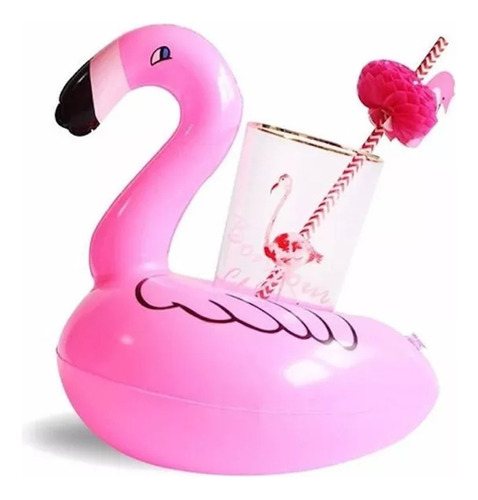 Boia Flamingo Porta Copo Para Piscina Praia Festas
