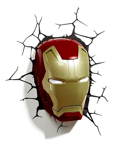 Lámpara De Noche 3dlightfx Marvel Iron-man Luz Decorativa .