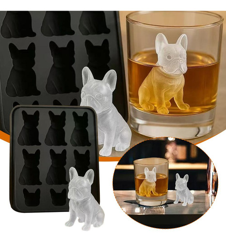 Molde De Hielo Con Diseño De Bulldog Francés, Creativo Para