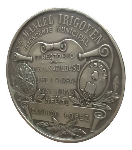 Antigua Medalla Banco Municipal Préstamos 1906 Santa Fe