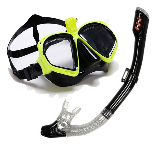 Snorkel Con Tubo Amarillo F Cámara Deportiva Gopro U Otras