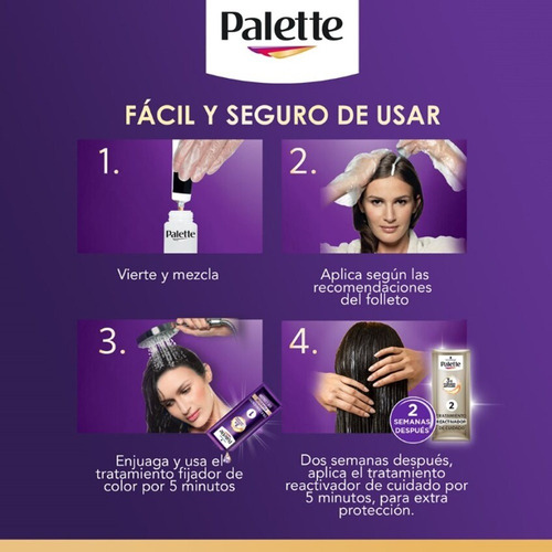 Tinte Para El Cabello Palette Pack De 2 Kits 1-0 Negro 1 Negro