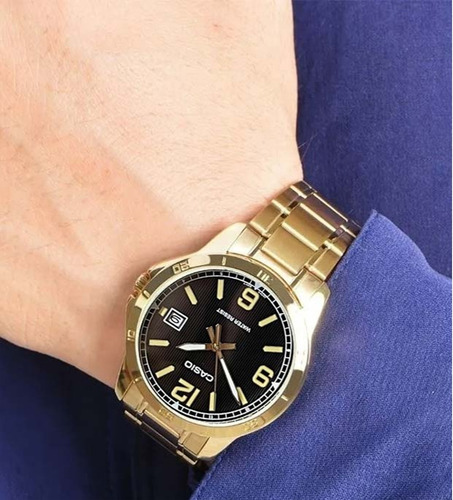 Reloj Casio Hombre Mtp-v004g-1b color dorado
