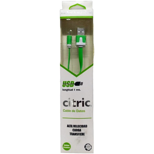 Cable Citric Micro Usb 1 Metro Varios Colores 100pza