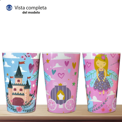 Imagen 4 de 9 de Vaso Plastico Infantil Niños Niñas Escolar Sorbete
