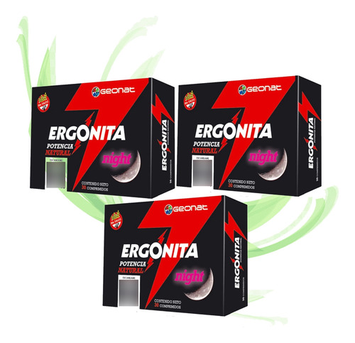 Promo X 3! Ergonita Night (30 Comp) Potenciador- Msa