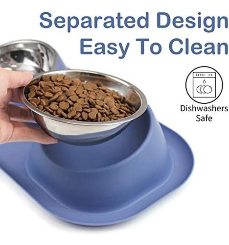 Ptlom Juego Básico De Tazones De Comida Y Agua Para Perros Y