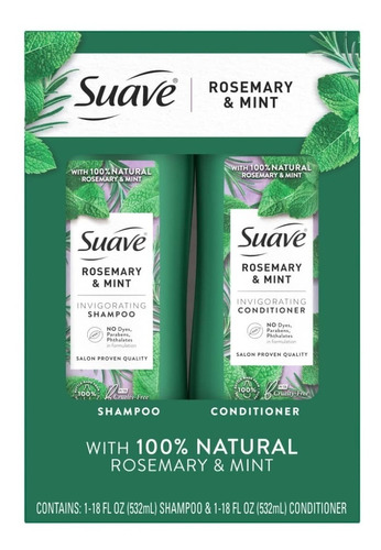 Suave Rosemary & Mint Shampoo Y Acondicionador (532ml)