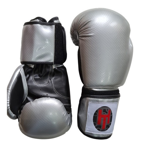 Guantes Para Box Entrenamiento 12 Onzas Gris/plateado C/velc