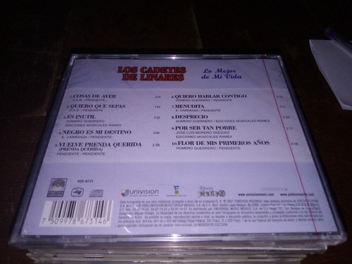 Cd Los Cadetes De Linares Lo Mejor De Mi Vida Nuevo