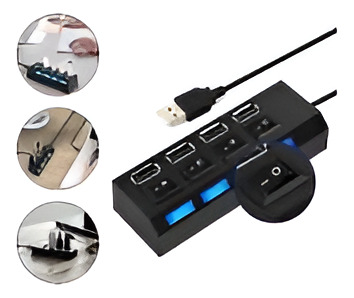 Hub Usb 2.0 Kapbom Ka-h4u 4 Portas Com Led