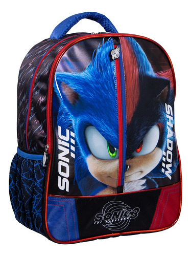 Kit Mochila Sonic Shadow Lonchera Lapicera Original Primaria Azul Azul