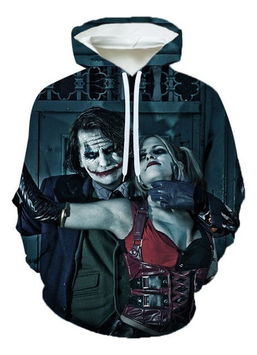 A*gift Moda Sudadera Con Capucha El Joker Harley Quinn 3d Im