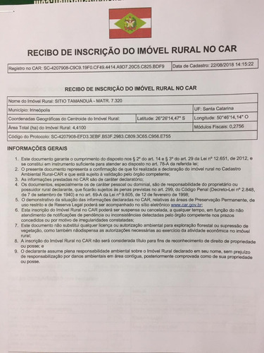 Terreno De Mata Nativa Com 44.100 M2 Verdadeiro Paraíso Para Os Amantes Da Natureza