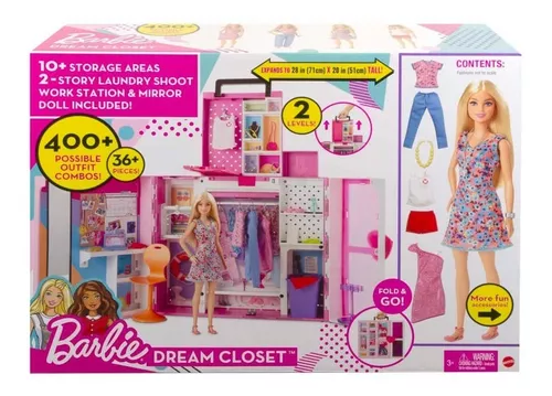 Vende 1 trailer e 1 guarda roupa da barbie com a boneca barbie