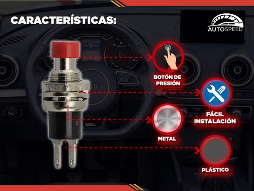 Switch De Push Rojo Boton De Valet Redondo L
