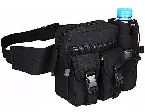 Tookang Riñonera táctica portátil con Bolsa,Táctico Paquete de Cintura  Militar Portátil Botella de Agua Riñonera Bolsa de Cinturón para Al Aire  Libre