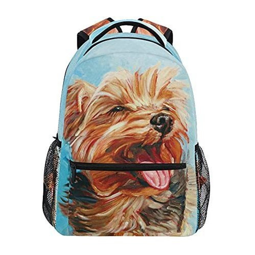 Mochila Con Estampado De Perros Nerxy Yorkie Para Niños Y Ni