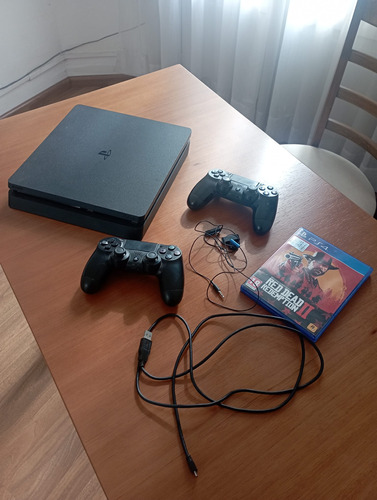 Playstation 4 Slim 1 Tb + 2 Controles + Juego Rdr2 (2 Cds)