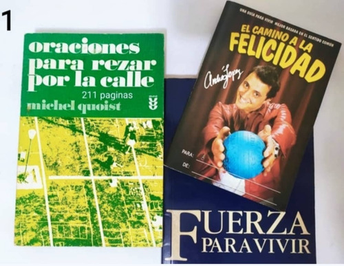 3 Libros Fuerza Para Vivir, Oraciones Para Rezar, Felicidad