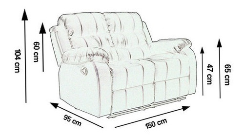 Sillón Reclinable Relax 2 Cuerpos Celio Ecocuero Negro Diseño De La Tela Moderno