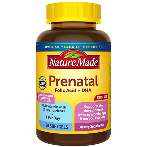 Natural Hecho Prenatal Con Ácido Fólico + Dha, K9ke3