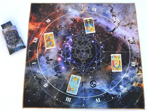  Paños Para Tarot 70x70 Doble Tela + Bolsa Para Cartas