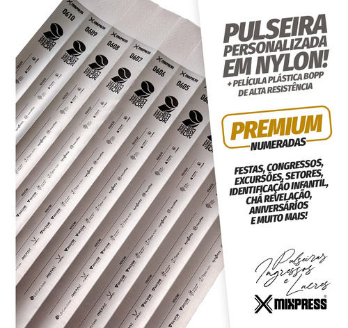 500 Pulseiras Nylon Personalizada Festa Evento . Premium