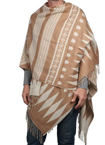 Imagen 1 de 4 de Ruana Poncho Mantón Hombre Étnico Guarda Pampa