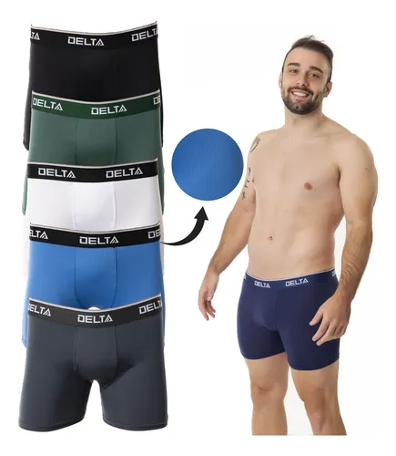 Kit 5 Cuecas Boxer Lisa Masculino Microfibra Dryfit Premium
