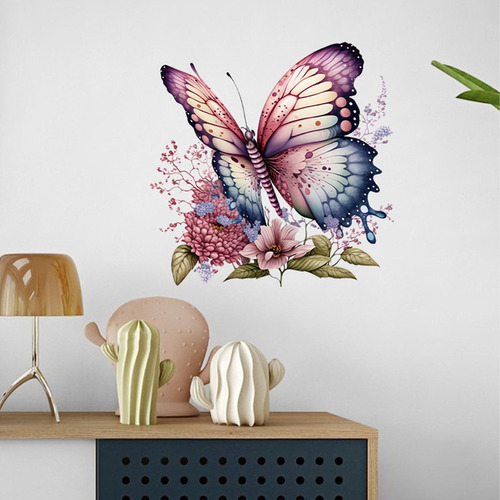 De Calcomanías De Pared De Mariposas Y Flores, De Pared De