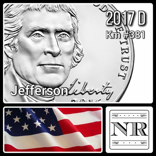 Estado Unidos - 5 Cents - Año 2017 D - Km #381 - Jefferson