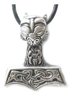 Pingente Martelo De Thor Mjölnir Uppland 3cm Com Colar