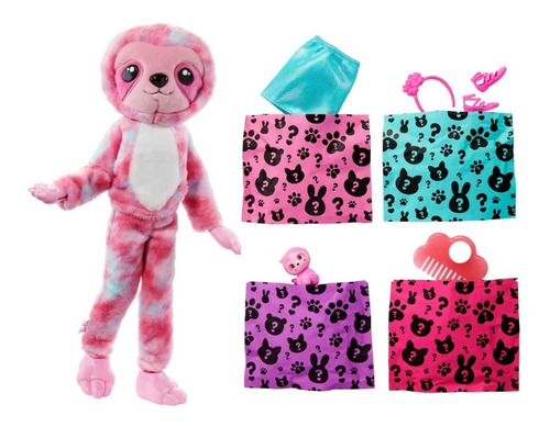 Imagen 3 de 5 de Muñeca Barbie Cutie Reveal Perezoso Hjl59 Mattel Bestoys