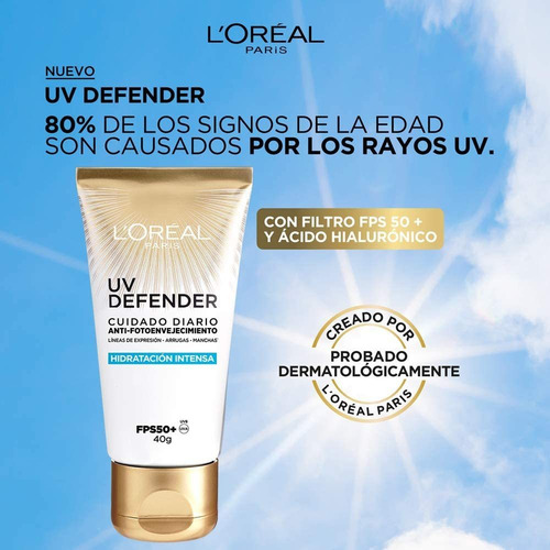 2pz Loreal Uv Defender Hidratación Intensa Fps50+ Diario