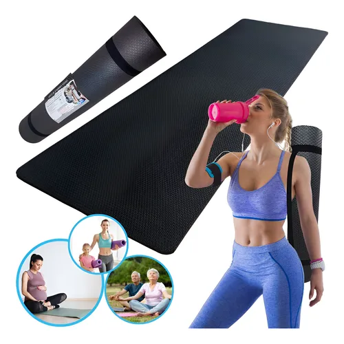 Tatame Esteira Para Yoga Exercícios Físicos 1,80mx53cmx5mm Cor Pr...