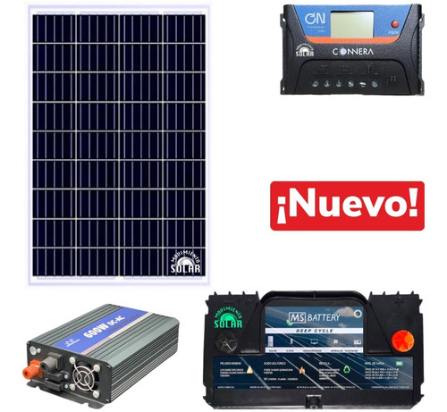 Kit Casa Solar Básico De 100w Para Producción De 500w/h Día