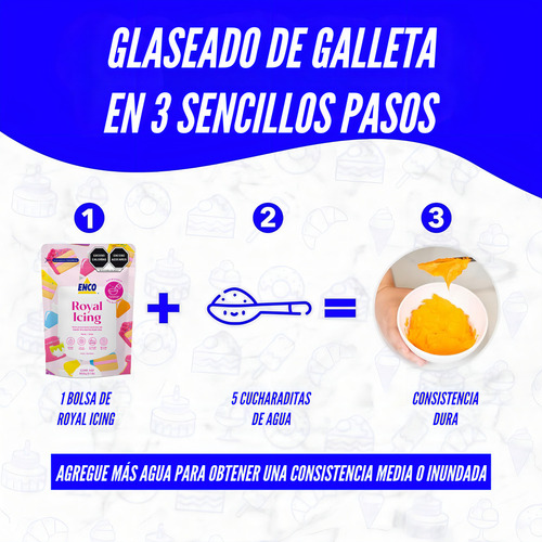Royal Icing Galletas Fondant Dripping Reposteria Enco 500g