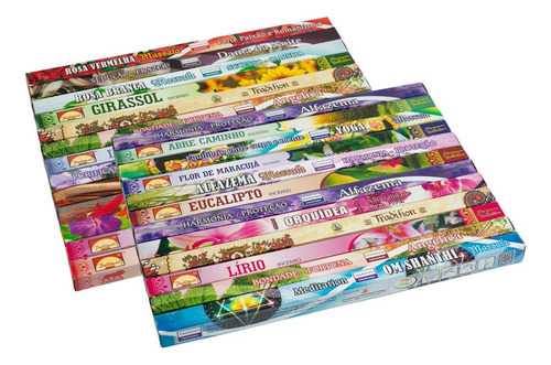 Kit 10 Caixas Incenso Vareta Indiano Legítimo Fragrâncias Sortidas