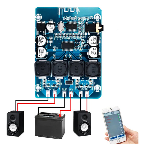 Amplificador Stereo Digital Tpa3118 2x30w Bluetooth Arduino
