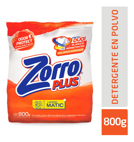 Jabon En Polvo Zorro Matic Plus 800 Grs