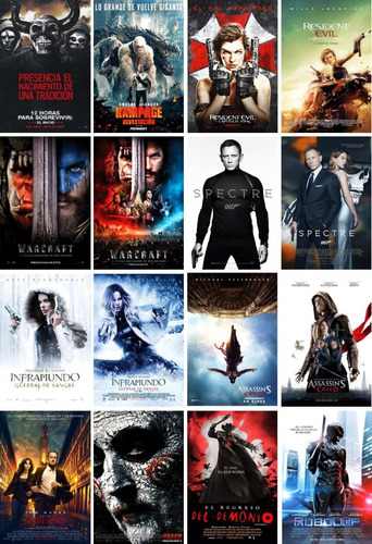 Poster De Cine Spectre Robocop Jigsaw Warcraft Rampage Evil