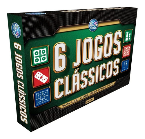 Jogo 6 Jogos Clássicos Dama Ludo Xadrez Forca -pais E Filhos