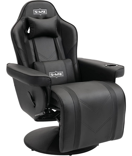 Sofa Gamer Reclinable Y Giratorio Marca Smax Color Negro