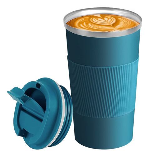 Termos Para Cafe 510 Ml Con Diseño Protector Mano Silicona