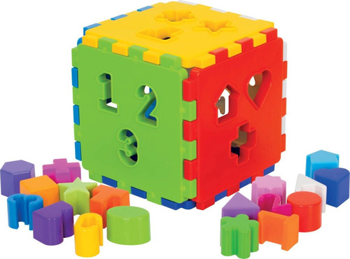 Cubo Didático 17x17cm Divertido E Colorido - Mercotoys 