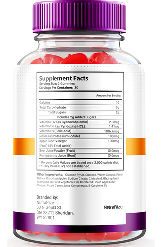 Gomas Nutrarize Rapid Ripped Keto Acv, Keto + Acv 1000 Mg, P