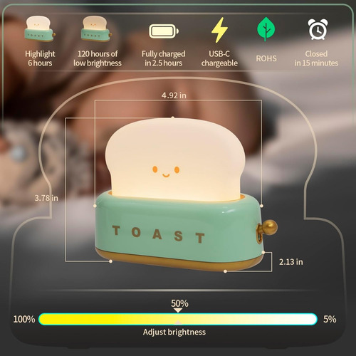 Luz Toast Night, Luces Led Para Tostadas Con Recarga Regulab