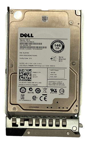 Hd Sas 146gb Dell 2.5 15k 6gbp/s St9146853ss Cor Prateado